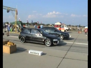 honda civic 1 6 turbo vs. mercedes e55 amg drag race